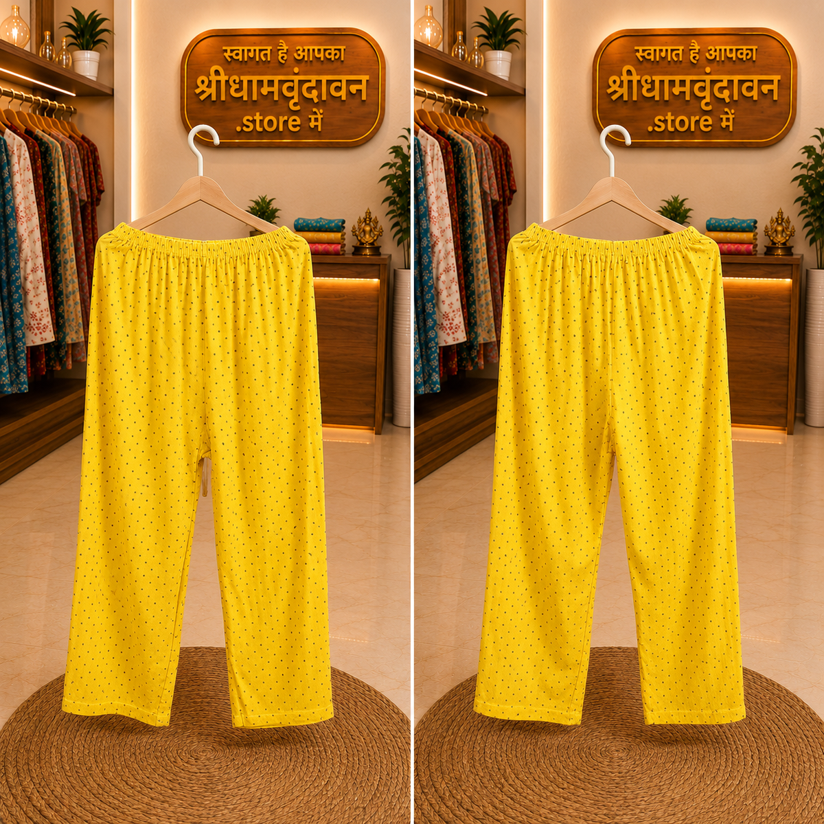 Yellow Polka Dot Straight Pants