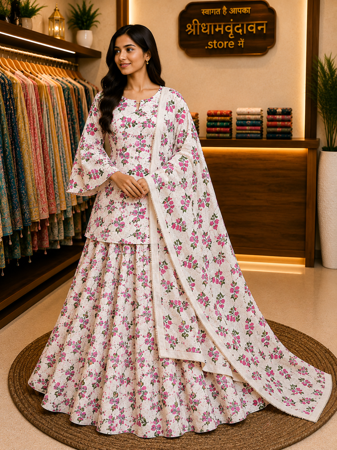 Floral Printed Lehenga Set
