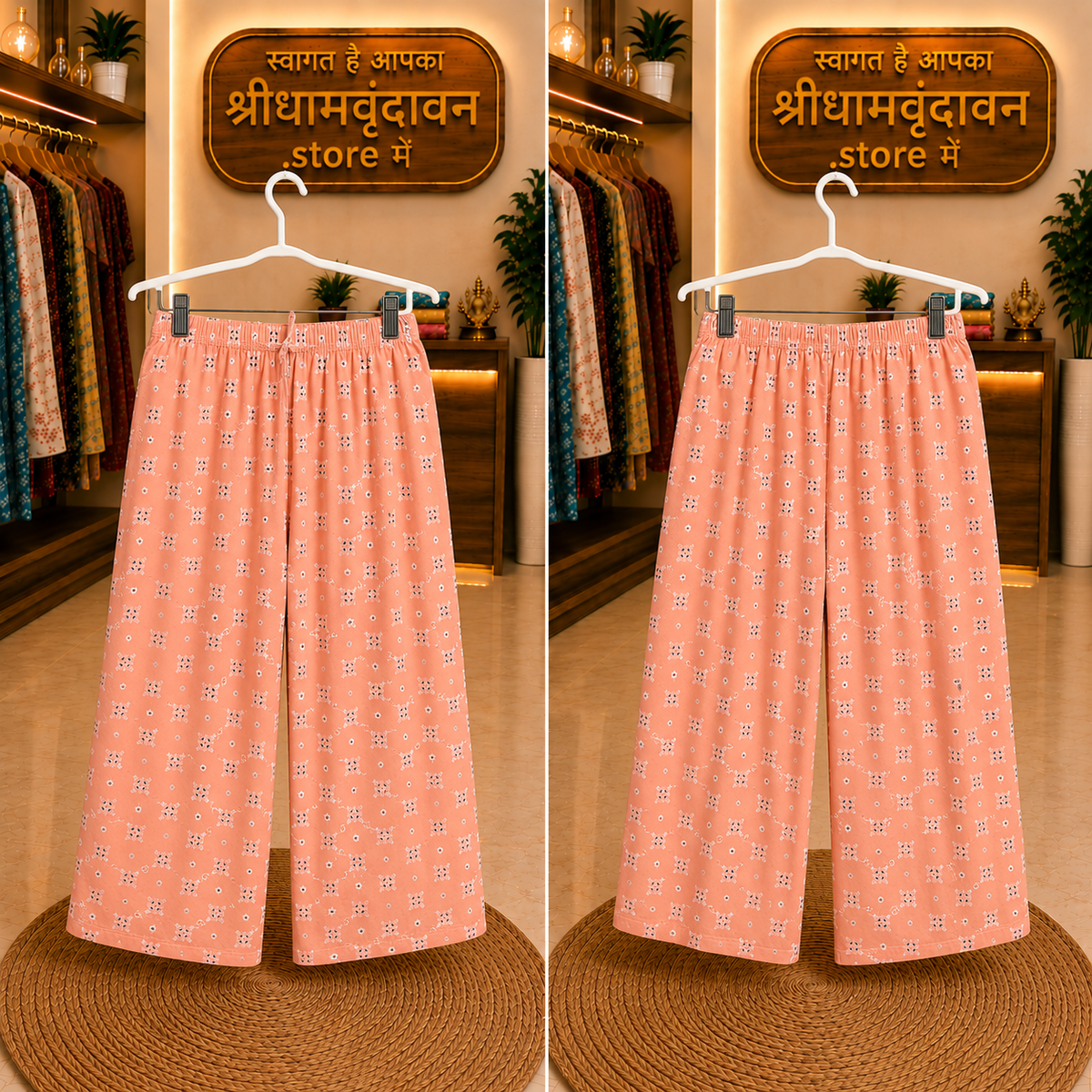 Peach floral printed palazzo Pants