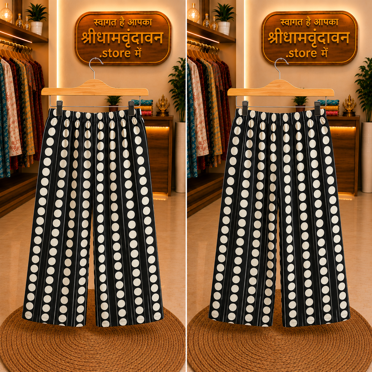 Black & White Polka Dot Palazzo Pants