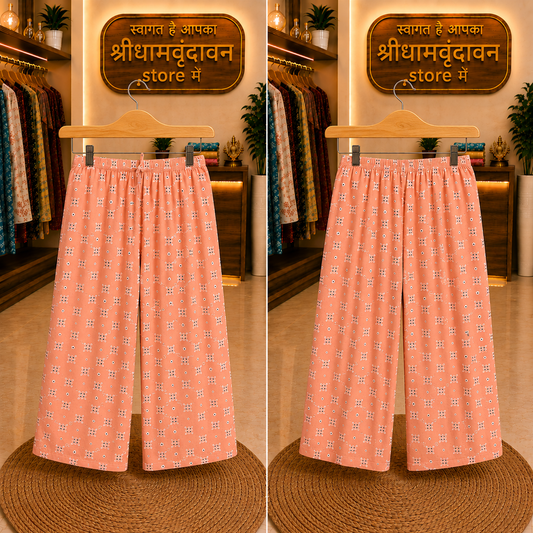 Peach Floral Printed Palazzo Pants