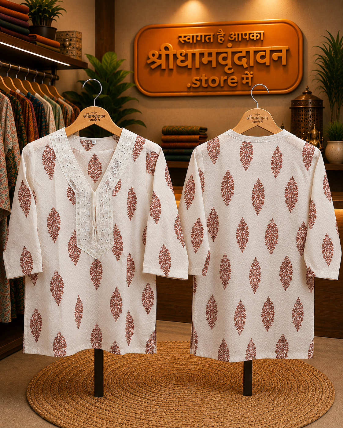 Elegant Handblock Print Cotton Kurti