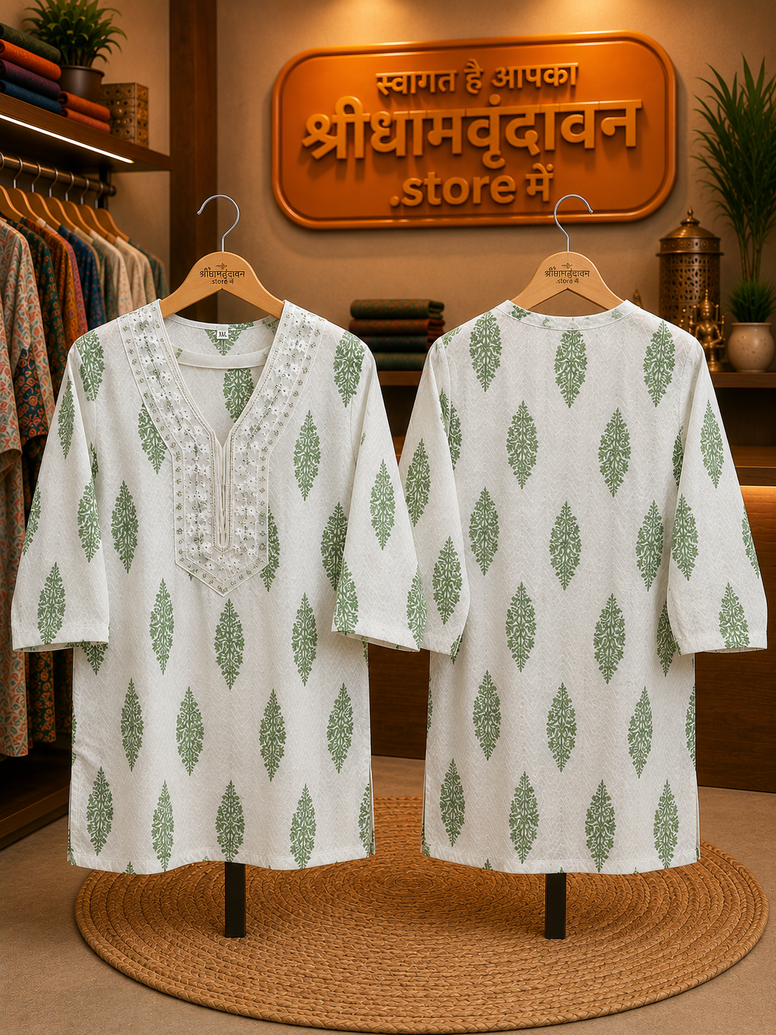 Elegant Handblock Print Cotton Kurti