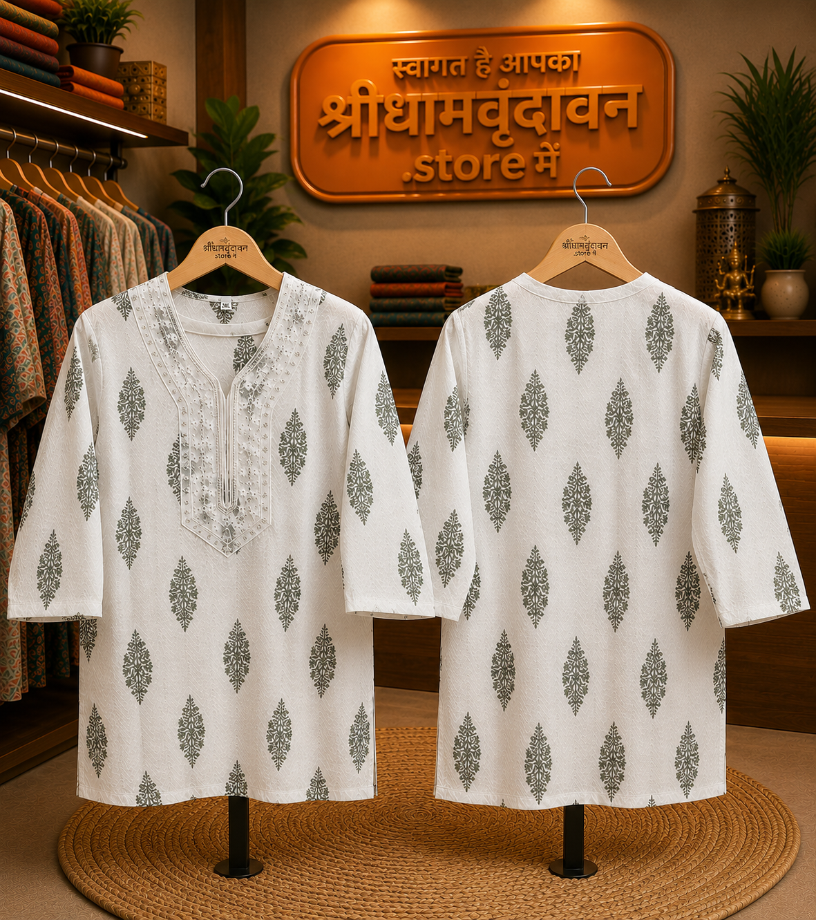 Elegant Handblock Print Cotton Kurti