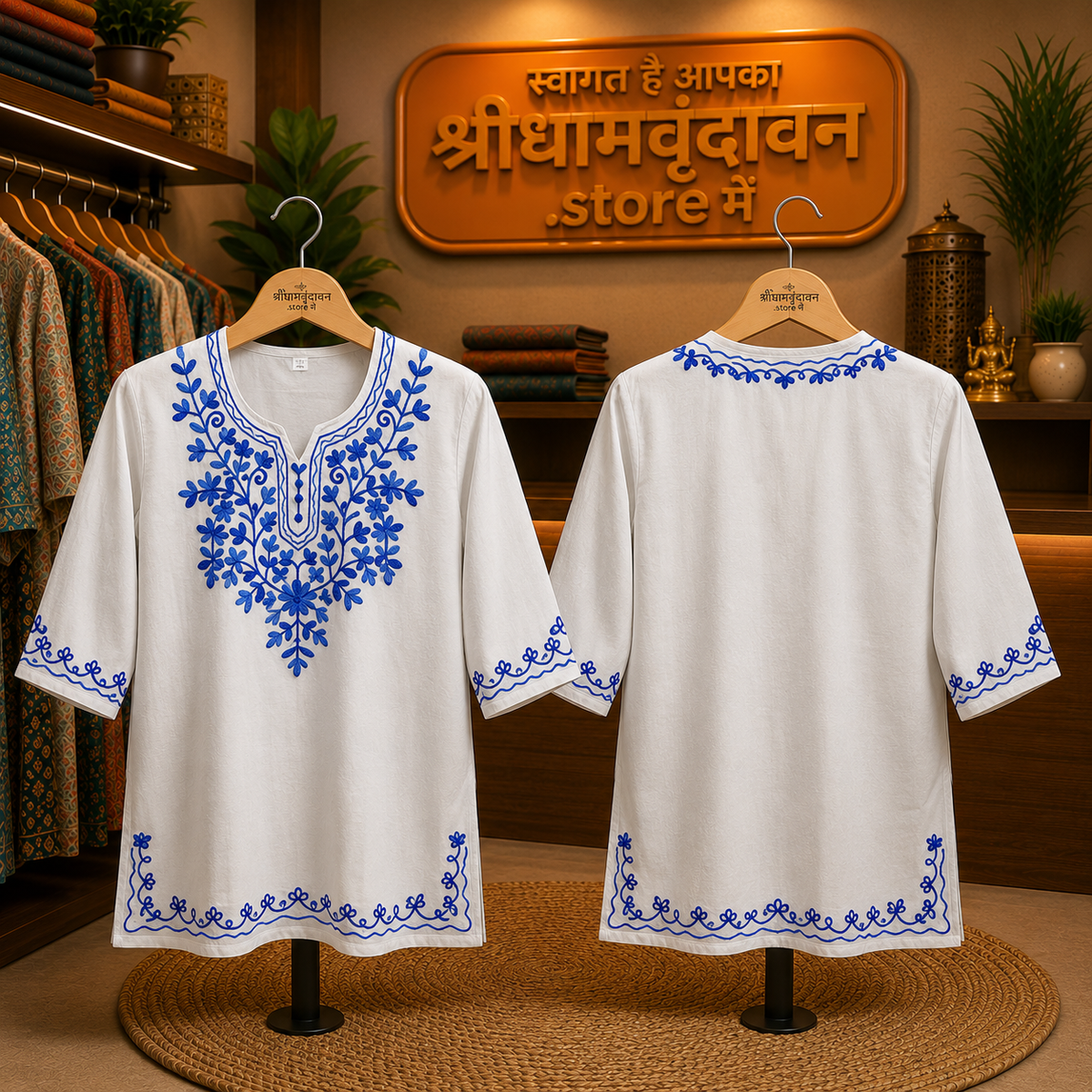 Elegant Handblock Print Cotton Kurti